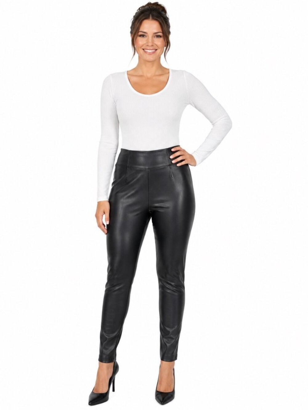 Laundry by Shelli Segal Faux Leather Leggings Pants Women’s XL Black NWT